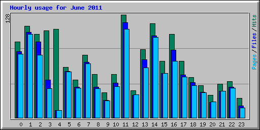 Hourly usage for June 2011