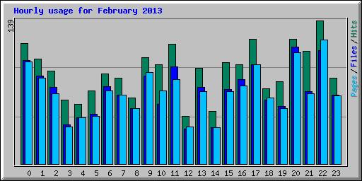 Hourly usage for February 2013