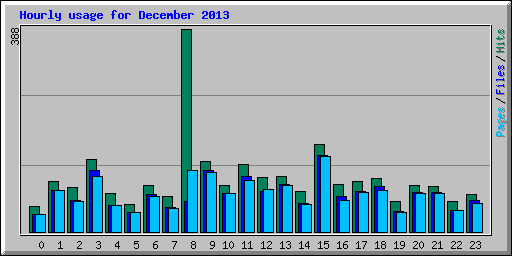 Hourly usage for December 2013